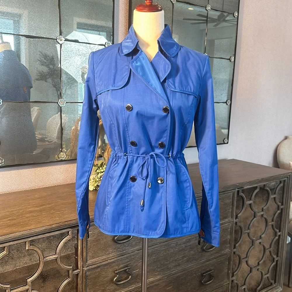 Vince Camuto waist length blue trench coat